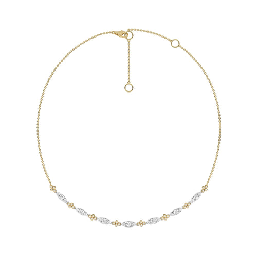 1 1/2 CT. Round Natural Diamond Two -Tone Necklace