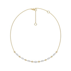 1 1/2 CT. Round Natural Diamond Two -Tone Necklace