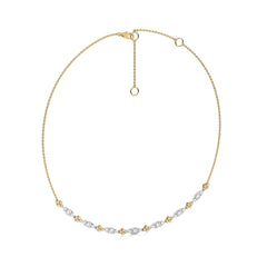 1 1/2 CT. Round Natural Diamond Two -Tone Necklace