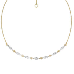 1 1/2 CT. Round Natural Diamond Two -Tone Necklace