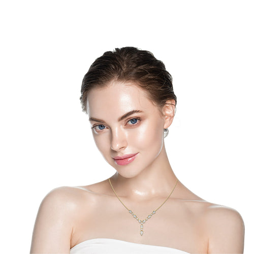 1/2 CT. Round Natural Diamond Y Necklace