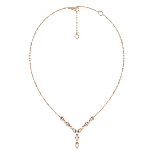 1/2 CT. Round Natural Diamond Y Necklace
