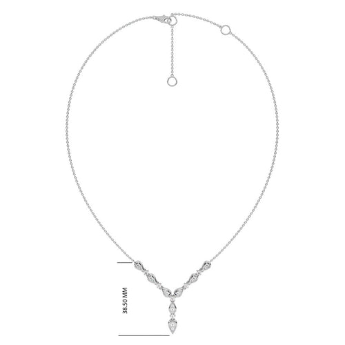 1/2 CT. Round Natural Diamond Y Necklace