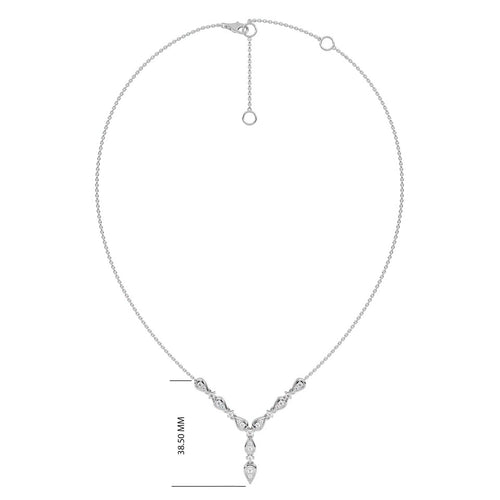 1/2 CT. Round Natural Diamond Y Necklace