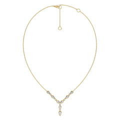 1/2 CT. Round Natural Diamond Y Necklace