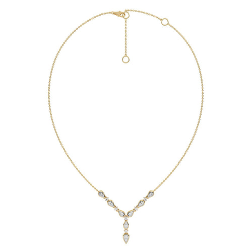 1/2 CT. Round Natural Diamond Y Necklace