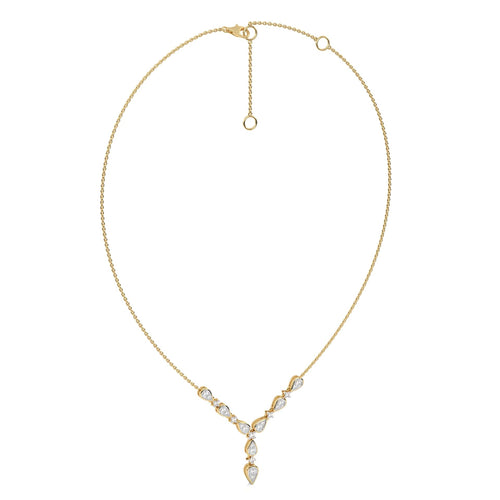 1/2 CT. Round Natural Diamond Y Necklace
