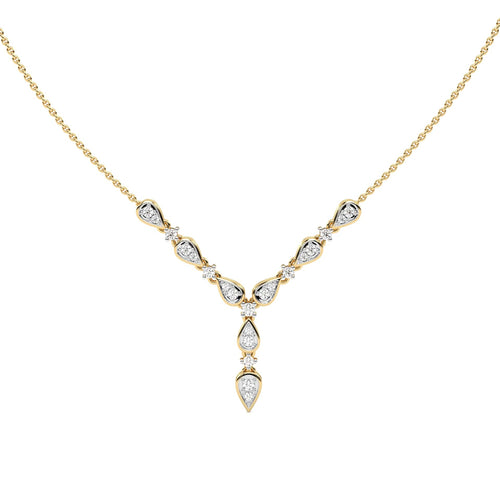 1/2 CT. Round Natural Diamond Y Necklace