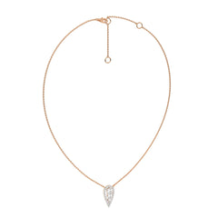 1 CT. Teardrop Round Natural Diamond Pendant Necklace