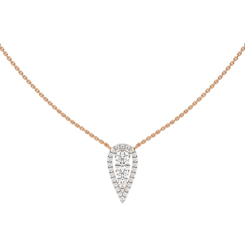 1 CT. Teardrop Round Lab Created Diamond Pendant Necklace