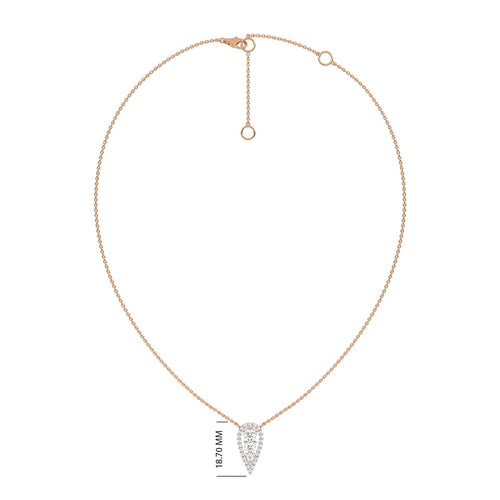 1 CT. Teardrop Round Natural Diamond Pendant Necklace