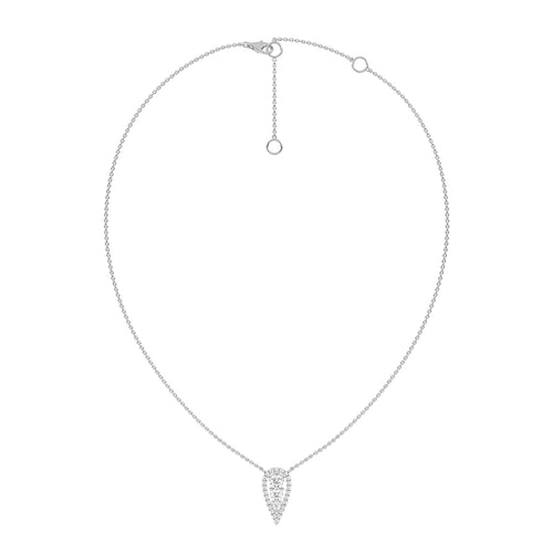 1 CT. Teardrop Round Natural Diamond Pendant Necklace