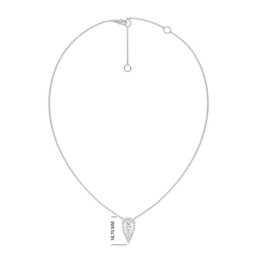 1 CT. Teardrop Round Natural Diamond Pendant Necklace