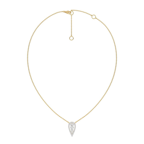 1 CT. Teardrop Round Natural Diamond Pendant Necklace