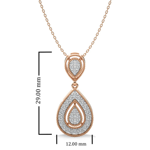 1/2 CT. Pear Shape Teardrop Natural Diamond Pendant