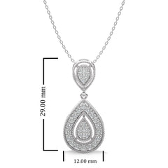 1/2 CT. Pear Shape Teardrop Natural Diamond Pendant