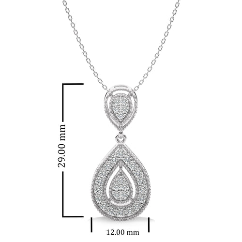 1/2 CT. Pear Shape Teardrop Natural Diamond Pendant