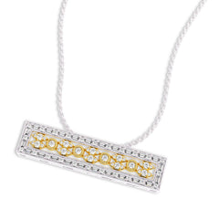 1 CT. Lab Created Round and Baguette Diamond Studded Designer Bar Necklace