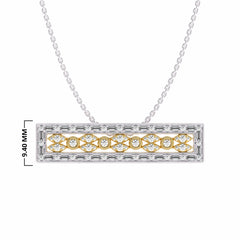 1 CT. Lab Created Round and Baguette Diamond Studded Designer Bar Necklace