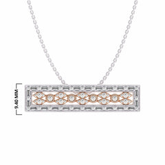 1 CT. Lab Created Round and Baguette Diamond Studded Designer Bar Necklace
