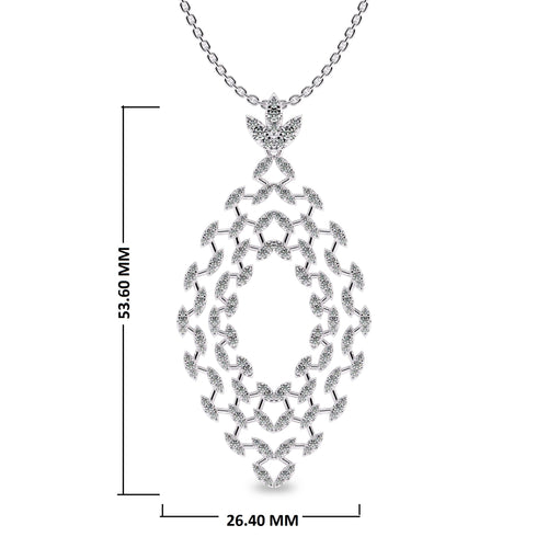 1 CT. Lab Created Diamond Studded Designer Pendant