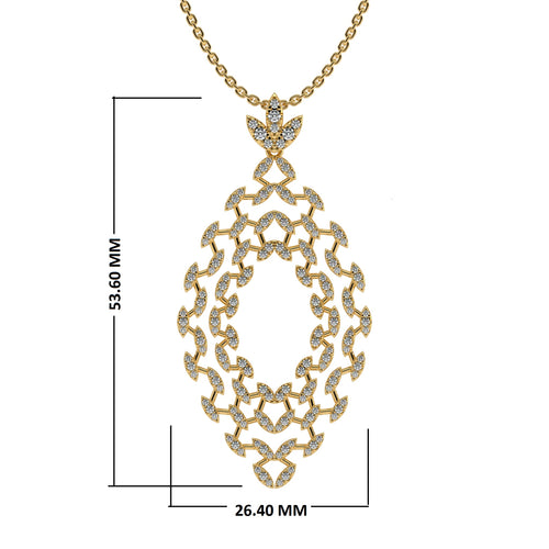 1 CT. Lab Created Diamond Studded Designer Pendant