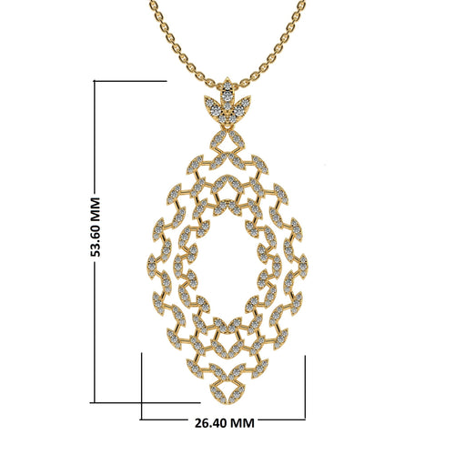 1 CT. Lab Created Diamond Studded Designer Pendant