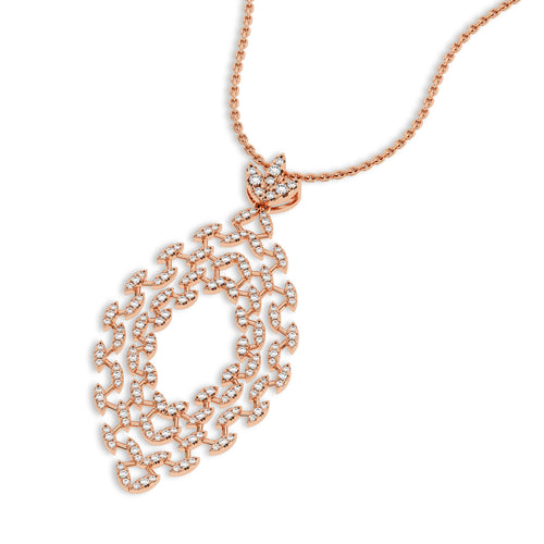 1 CT. Lab Created Diamond Studded Designer Pendant