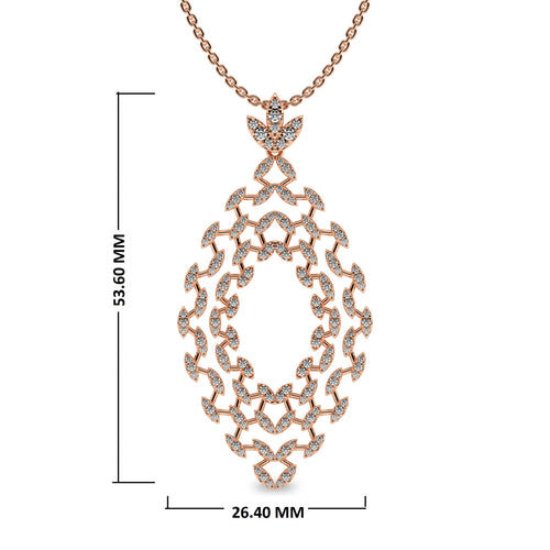 1 CT. Lab Created Diamond Studded Designer Pendant