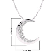 1/2 CT. Lab Created Round Diamond Studded Crescent Moon Designer Pendant