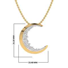 1/2 CT. Lab Created Round Diamond Studded Crescent Moon Designer Pendant