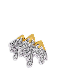 1 CT. Lab Created Diamond Round Diamond Studded Melting Ice Mountain Charm Pendant