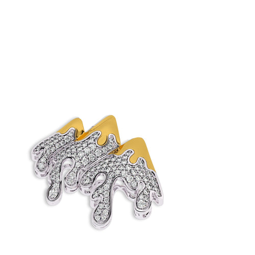 1 CT. Lab Created Diamond Round Diamond Studded Melting Ice Mountain Charm Pendant