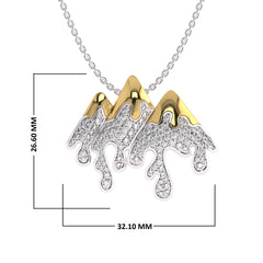1 CT. Lab Created Diamond Round Diamond Studded Melting Ice Mountain Charm Pendant