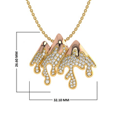 1 CT. Lab Created Diamond Round Diamond Studded Melting Ice Mountain Charm Pendant