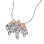 1 CT. Lab Created Diamond Round Diamond Studded Melting Ice Mountain Charm Pendant