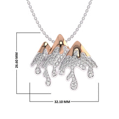 1 CT. Lab Created Diamond Round Diamond Studded Melting Ice Mountain Charm Pendant