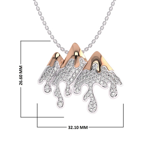 1 CT. Lab Created Diamond Round Diamond Studded Melting Ice Mountain Charm Pendant