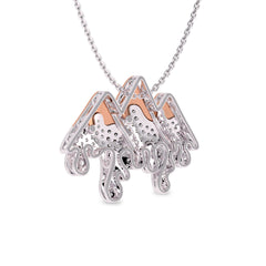 1 CT. Lab Created Diamond Round Diamond Studded Melting Ice Mountain Charm Pendant