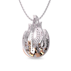 5/8 CT. Lab Created Round Diamond Studded Fire Flame Designer Pendant