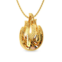 5/8 CT. Lab Created Round Diamond Studded Fire Flame Designer Pendant