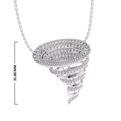 1 1/4 CT. Lab Created Round Diamond Studded Tornado Twist Designer Pendant