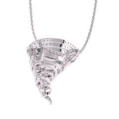 1 1/4 CT. Lab Created Round Diamond Studded Tornado Twist Designer Pendant