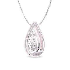 3/4 Ct. Lab Created Round Diamond Studded Designer Cluster Teardrop Pendant