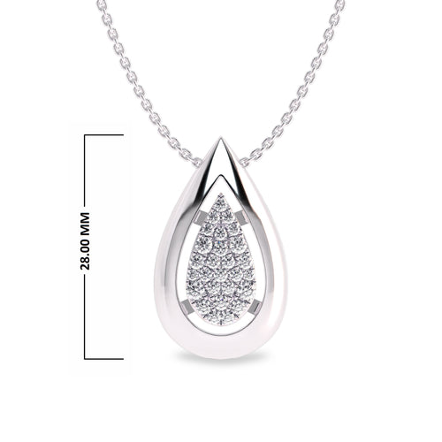 3/4 Ct. Lab Created Round Diamond Studded Designer Cluster Teardrop Pendant