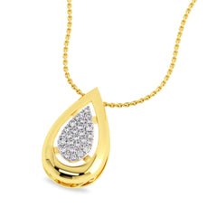 3/4 Ct. Lab Created Round Diamond Studded Designer Cluster Teardrop Pendant