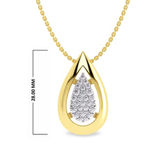 3/4 Ct. Lab Created Round Diamond Studded Designer Cluster Teardrop Pendant