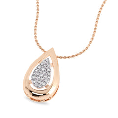 3/4 Ct. Lab Created Round Diamond Studded Designer Cluster Teardrop Pendant