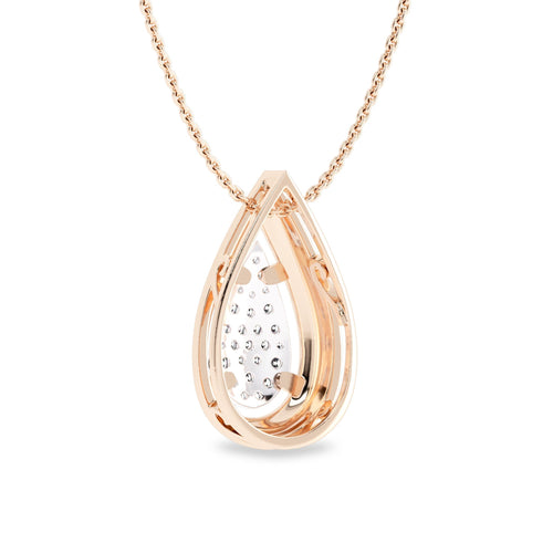 3/4 Ct. Lab Created Round Diamond Studded Designer Cluster Teardrop Pendant