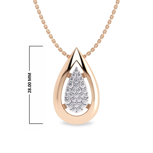 3/4 Ct. Lab Created Round Diamond Studded Designer Cluster Teardrop Pendant